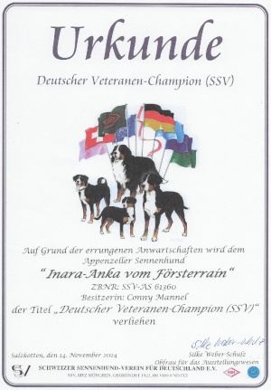 Trixie SSV Veteranenchampion